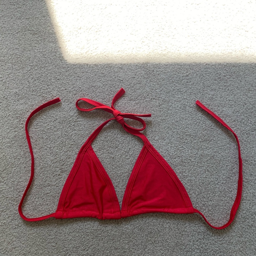 Women’s Shiny String Bra Triangle Bikini Top SMALL